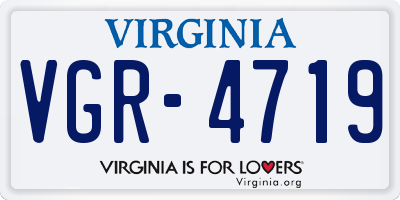 VA license plate VGR4719