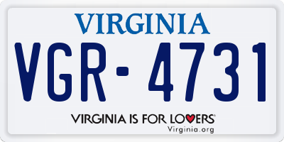VA license plate VGR4731