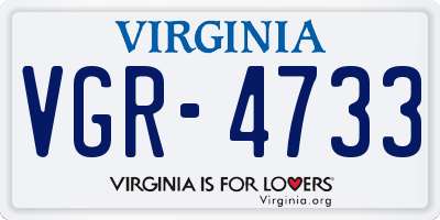 VA license plate VGR4733