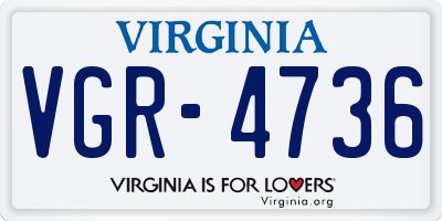 VA license plate VGR4736