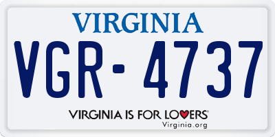VA license plate VGR4737