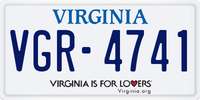 VA license plate VGR4741