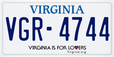 VA license plate VGR4744