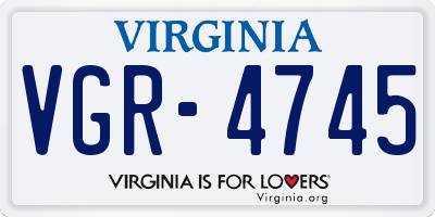 VA license plate VGR4745