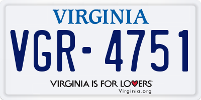 VA license plate VGR4751