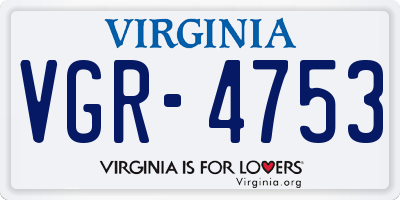 VA license plate VGR4753