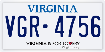 VA license plate VGR4756