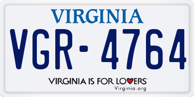 VA license plate VGR4764