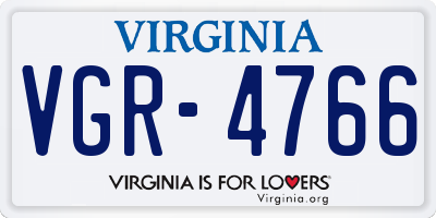 VA license plate VGR4766