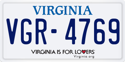 VA license plate VGR4769