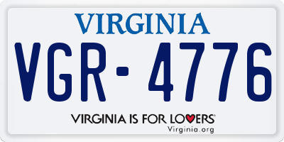 VA license plate VGR4776