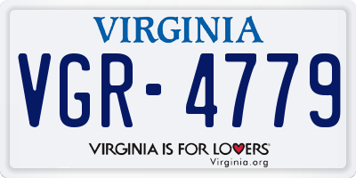 VA license plate VGR4779