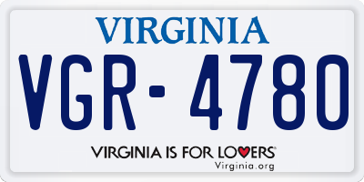 VA license plate VGR4780