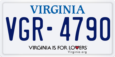 VA license plate VGR4790