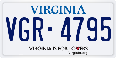 VA license plate VGR4795