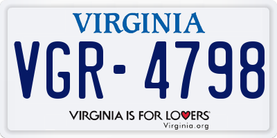 VA license plate VGR4798