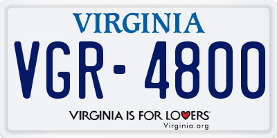 VA license plate VGR4800