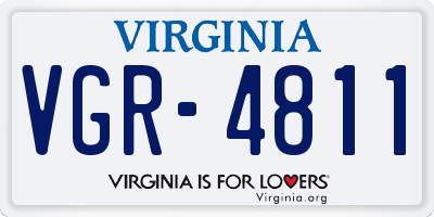VA license plate VGR4811