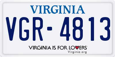 VA license plate VGR4813