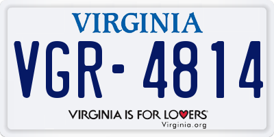 VA license plate VGR4814
