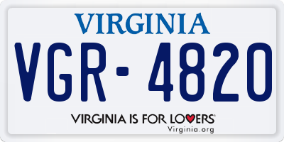 VA license plate VGR4820