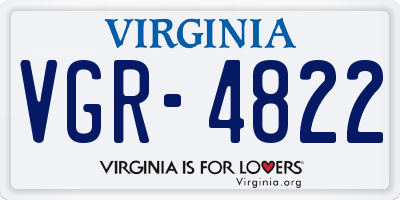 VA license plate VGR4822