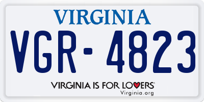 VA license plate VGR4823