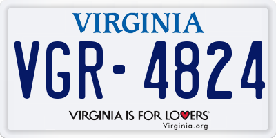 VA license plate VGR4824