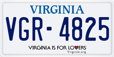 VA license plate VGR4825