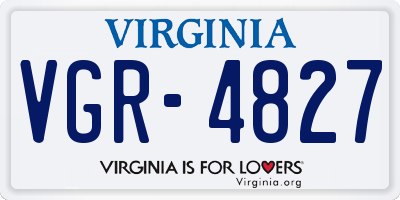 VA license plate VGR4827