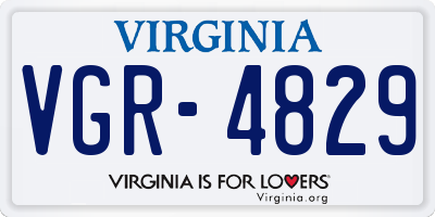VA license plate VGR4829