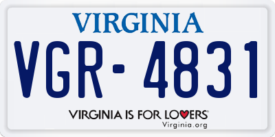 VA license plate VGR4831
