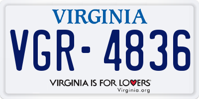 VA license plate VGR4836
