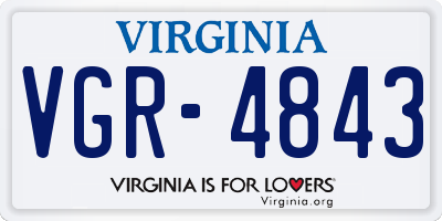 VA license plate VGR4843