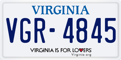 VA license plate VGR4845