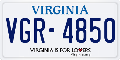 VA license plate VGR4850