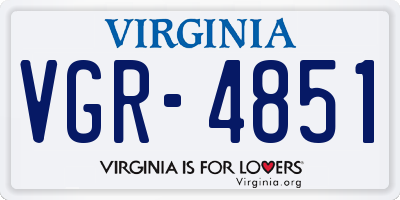 VA license plate VGR4851