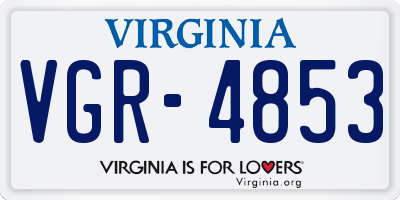 VA license plate VGR4853