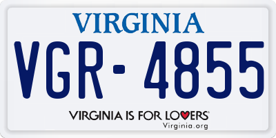 VA license plate VGR4855