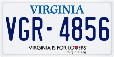 VA license plate VGR4856
