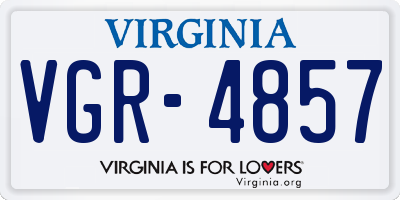 VA license plate VGR4857