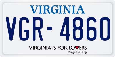 VA license plate VGR4860