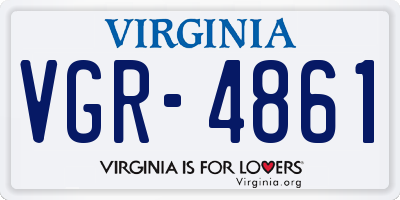 VA license plate VGR4861