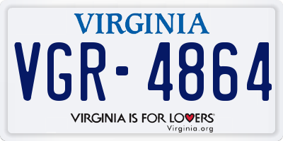 VA license plate VGR4864