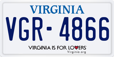 VA license plate VGR4866