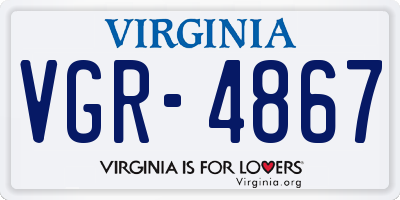 VA license plate VGR4867