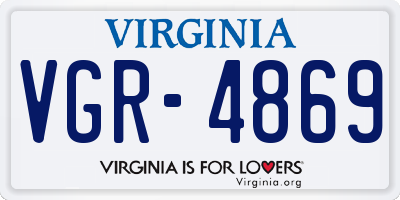 VA license plate VGR4869