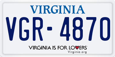 VA license plate VGR4870