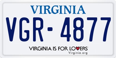 VA license plate VGR4877