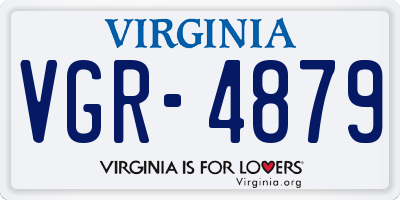 VA license plate VGR4879